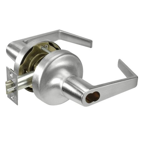 YALE Grade 2 Entry Cylindrical Lock, Augusta Lever, Medeco/Assa LFIC Less Core, Satin Chrome Finish M-AU5304LN 626